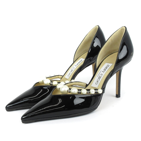 ジミーチュウ JIMMY CHOO 美品 オーレリー 85 パンプス フェイクパール