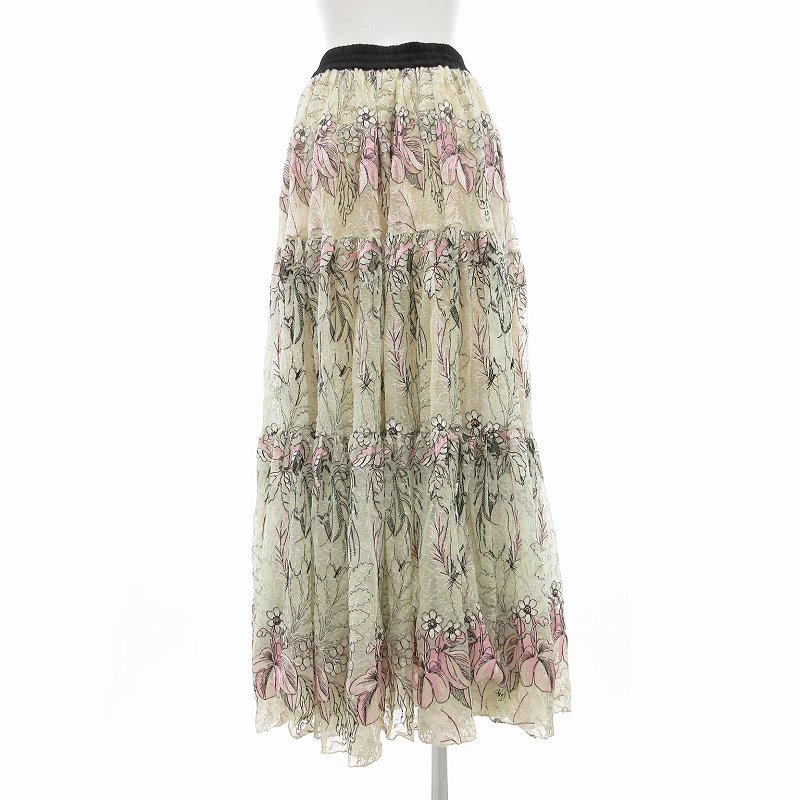 ダブルスタンダードクロージング ティアードスカートシャイニー ラメ 黒 ダブルスタンダードクロージング ティアードスカートシャイニー