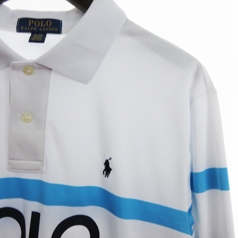 POLO SPORT ポロシャツ 長袖 ロゴ プリント ホワイト