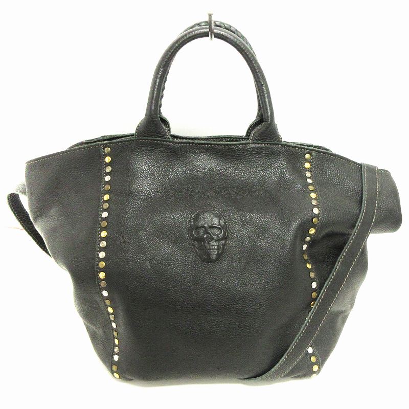 イオペレ IOPELLE 2WAY トート ショルダーバッグ スカル スタッズ