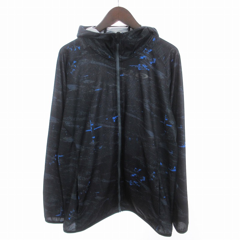 OAKLEY ジップナイロンジャケット 総柄ブルゾン XL OAKLEY ジップ