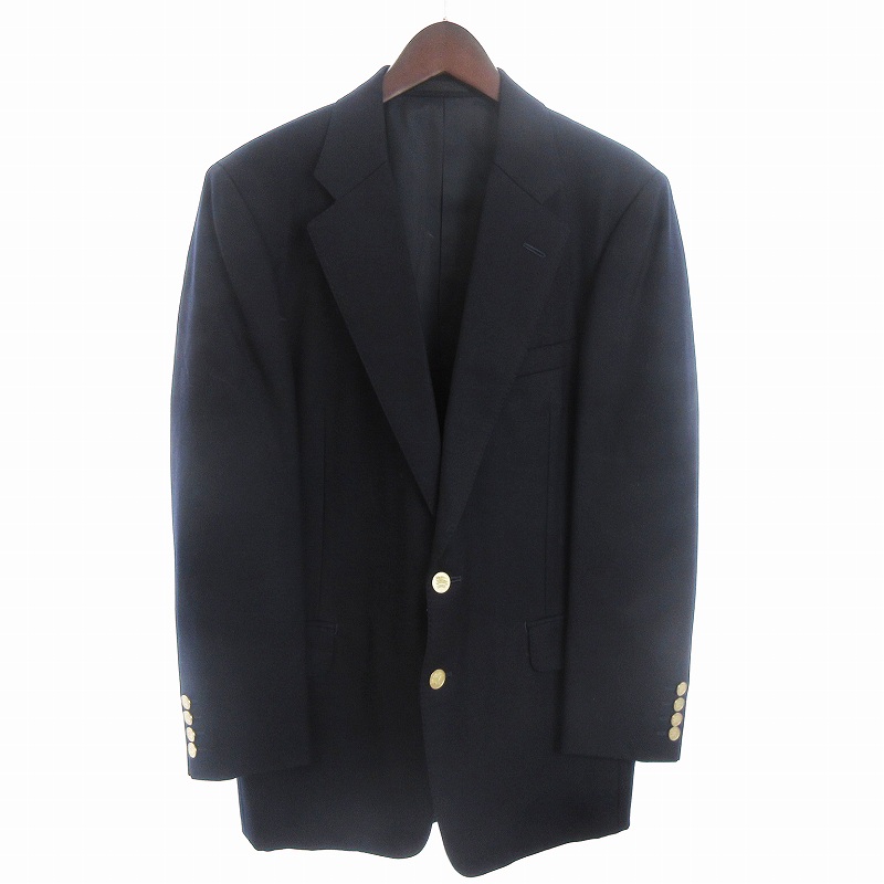 バーバリーズ テーラードジャケット VINTAGE ゴールドボタン ネイビー メンズ SIZE - Burberrys 中古 希少 バーバリーズ ダブルテーラードジャケット 金ボタン ワッペン