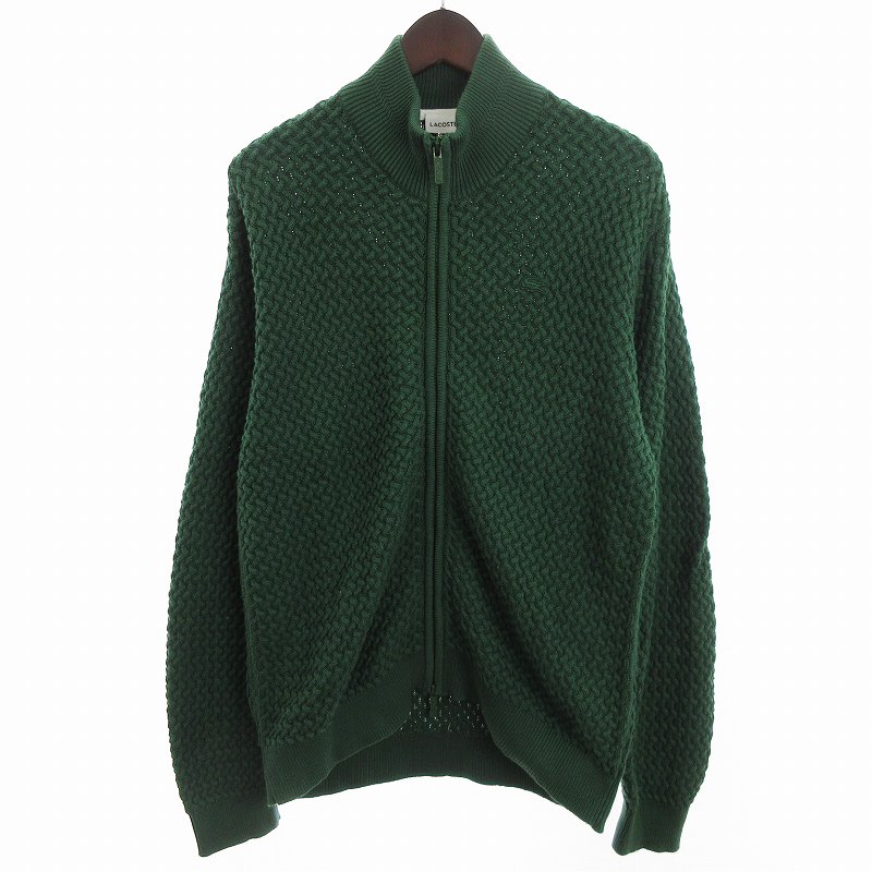 ラコステ LACOSTE バスケットニットジップアップ カーディガン 