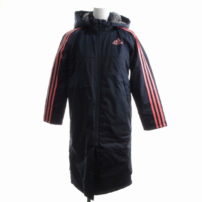 adidas フード付きロングコート 黒/赤 140 adidas キッズ中綿ロングコート 黒 楽天市場】送料無料 アディダス