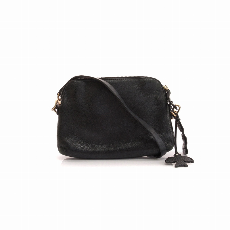 トリーバーチ TORY BURCH ショルダーバッグ チャーム付 ポシェット 黒 