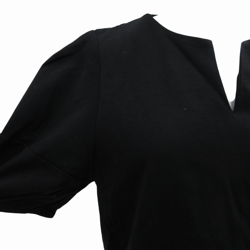 極美品 M-PREMIER パフスリーブ カットソー ブラウス エムプルミエ エムプルミエ M-Premier スリットネックパフスリーブカットソー