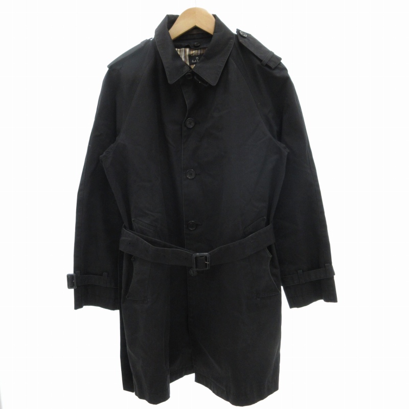 人気Paul Smith ライナー ベルト付 トレンチコート XL 黒 PS Paul