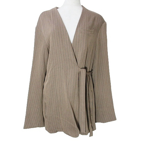 ビューティーアンドユース　6 ROKU STRIPE JACKET ノーカラー 8600024F1040_m1_a004.jpg