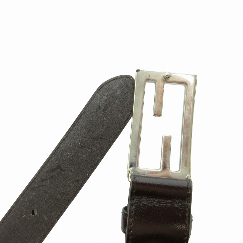 【FENDI】フェンディ38 ズッカ ベルト スニーカー ロゴ金具 茶色 FENDI】フェンディ38 ズッカ ベルト スニーカー ロゴ金具 茶色