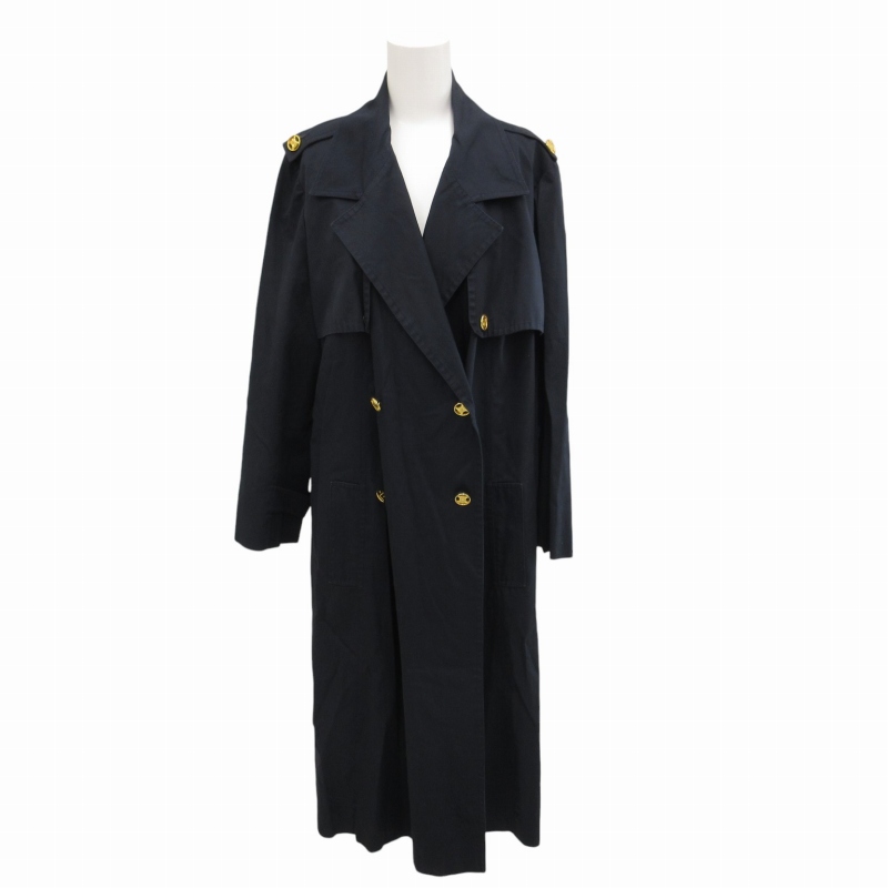 セリーヌ CELINE ダブルチェスターコート ゴールドロゴボタン ロング 