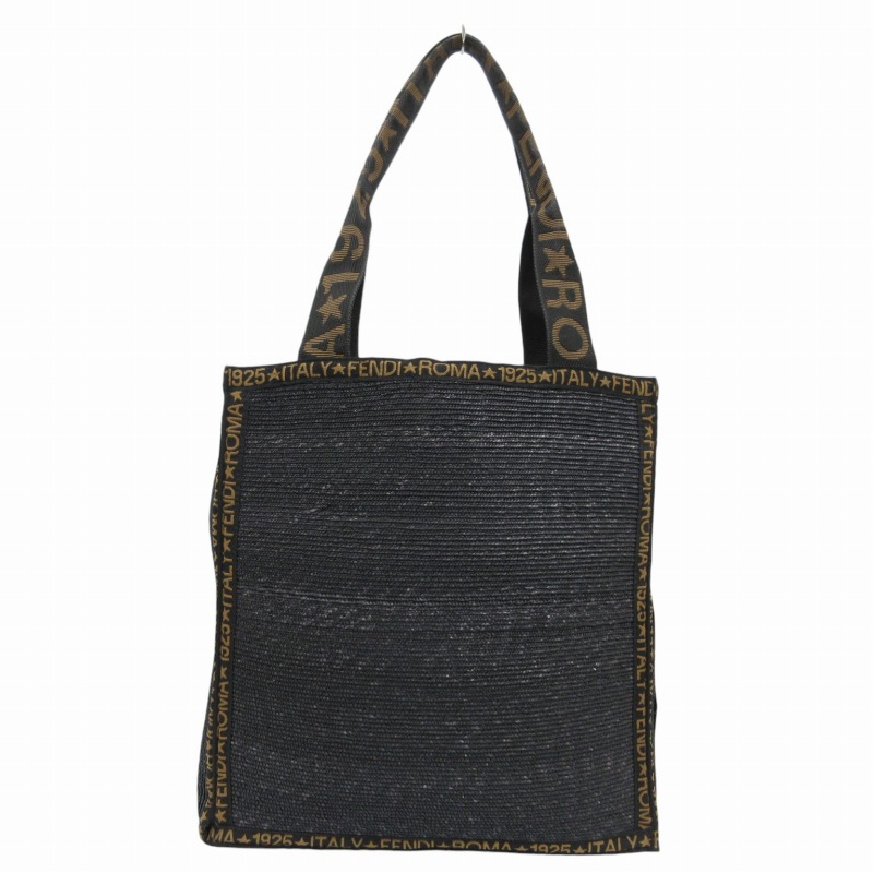 関税込 FENDI FFラフィアヤシのクロシェ トートバッグ FENDI】ロール スモール FFラフィア クロシェ クラッチ付 tote