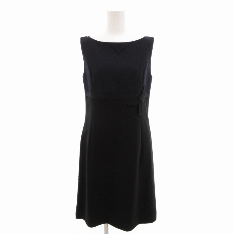 フォクシー FOXEY ワンピース ノースリーブ ひざ丈 バックジップ 38 M