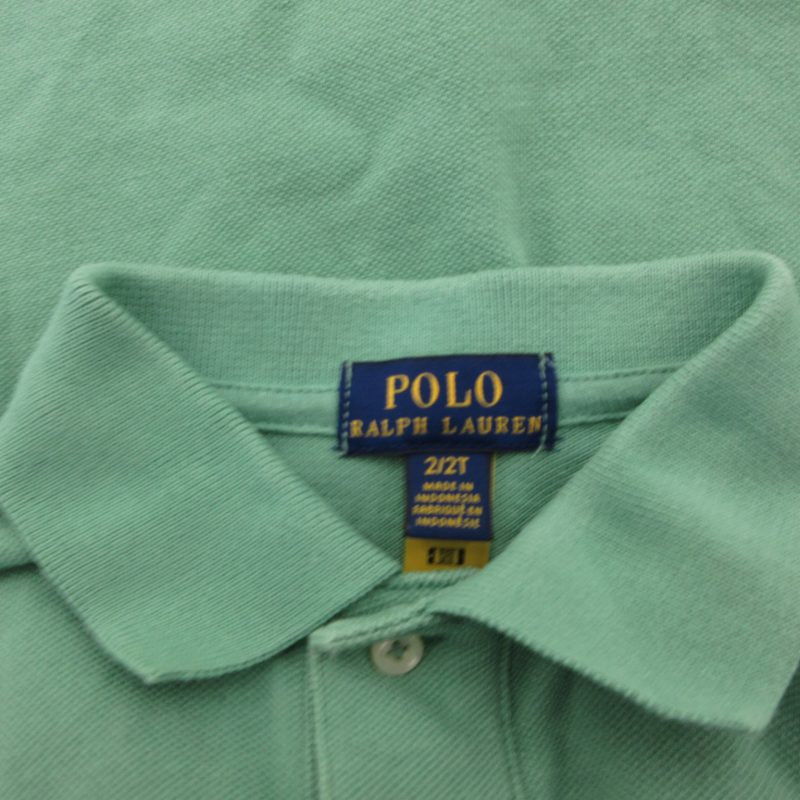 POLO ロゴ Tシャツ グリーン ロゴ コットン ジャージー リンガー Tシャツ