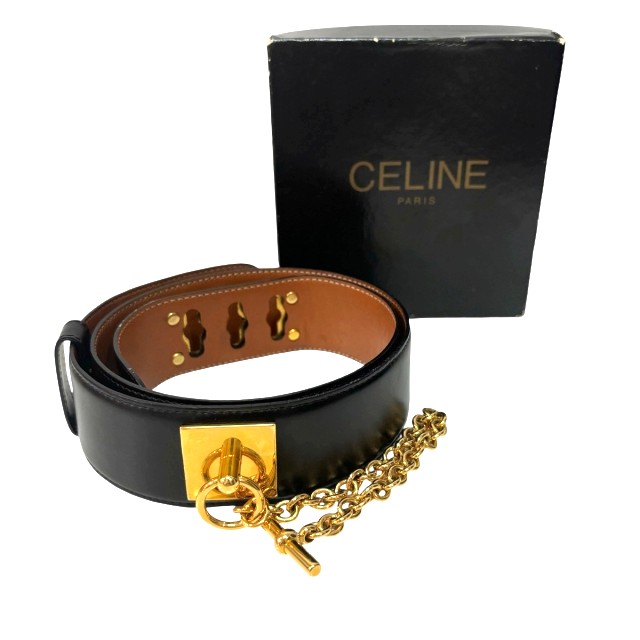 値下げ　CELINE ゴールドチェーンベルト CELINE セリーヌ チェーンベルト ゴールド メッキ 85cm 美品