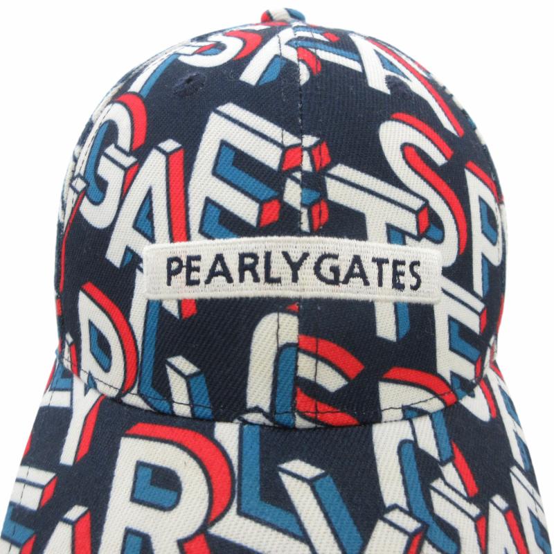 パーリーゲイツ PEARLY GATES キャップ 帽子 総柄 ボックスロゴ