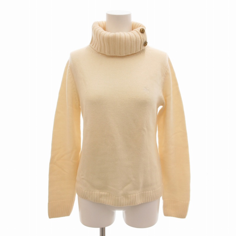 BURBERRY BLUE LABEL タートル　半袖ニット　アイボリー BURBERRY BLUE LABEL タートル半袖ニットアイボリー
