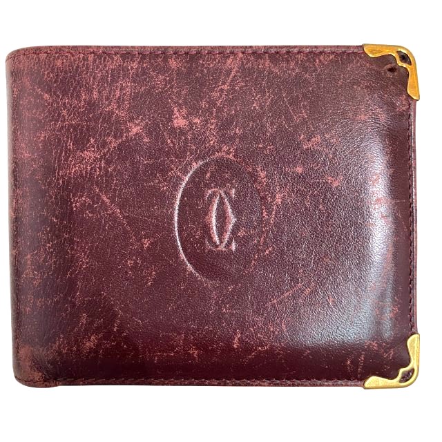 カルティエ Cartier 二つ折り財布 カードケース マストライン レザー  