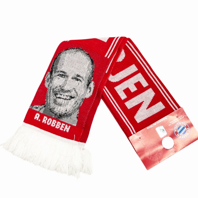 バイエルン・ミュンヘンFC アリエン・ロッベン マフラー フリンジ 赤