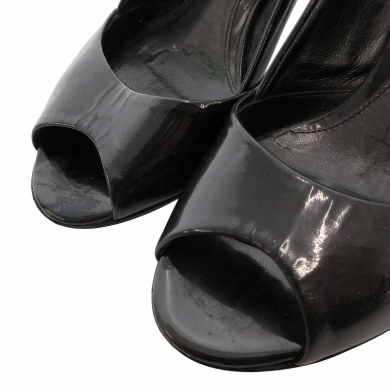 フェンディ FENDI パンプス シューズ コーンヒール エナメル 34 1/2