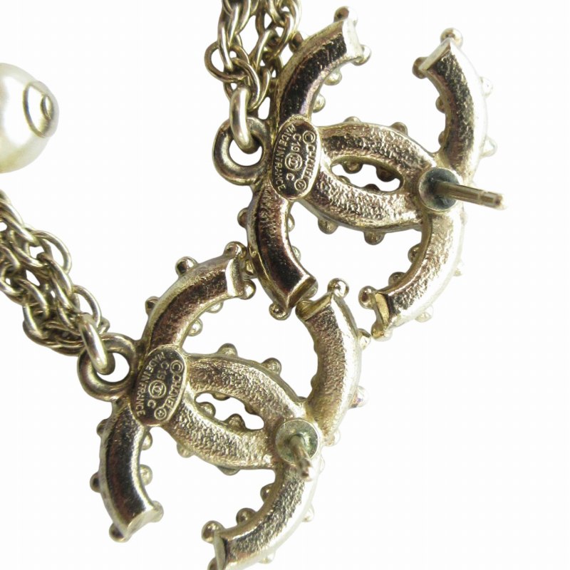 シャネル CHANEL C19 チェーンピアス ココマーク ラインストーン