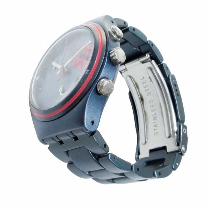 スウォッチ SWATCH アイロニー IRONY クロノグラフ 腕時計 ブルー文字 