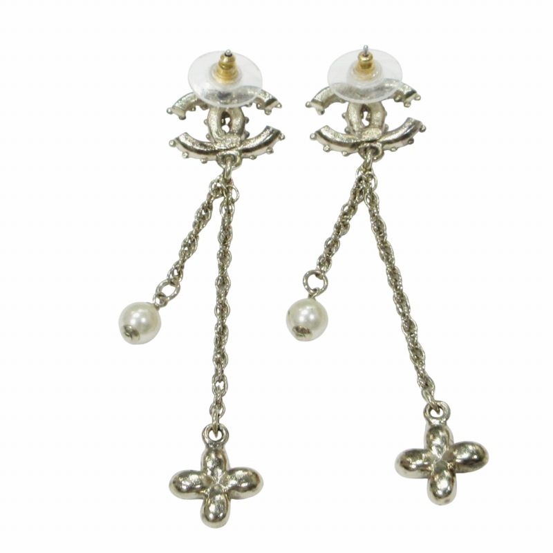 シャネル CHANEL C19 チェーンピアス ココマーク ラインストーン