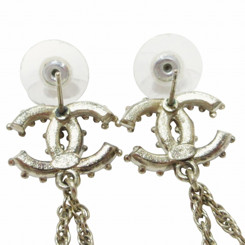 美品♡CHANEL チェーンモチーフ✖︎ストーンピアス 明日着 限定 キラキラ♪ストーンxパール CCマークピアス CHANEL