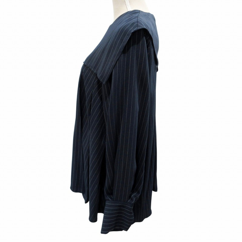 エンフォルド ENFOLD 美品 24SS PEピンストライプ プリーツプル 