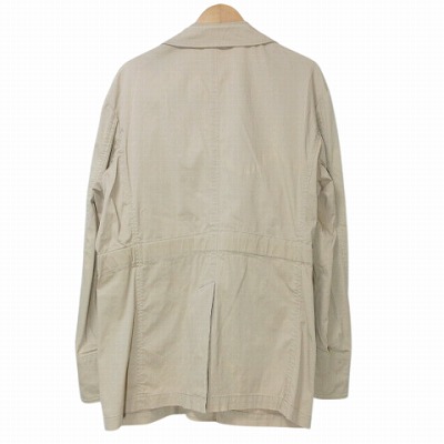 チャップス CHAPS 大きいサイズ フィールドジャケット ミリタリー リネン混 シャドーストライプ 2L ベージュ X メンズ