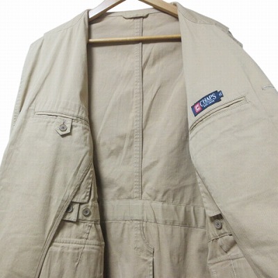 チャップス CHAPS 大きいサイズ フィールドジャケット ミリタリー リネン混 シャドーストライプ 2L ベージュ X メンズ