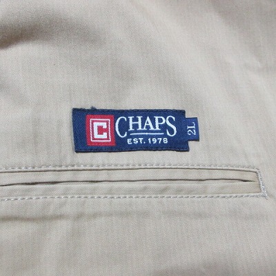 チャップス CHAPS 大きいサイズ フィールドジャケット ミリタリー リネン混 シャドーストライプ 2L ベージュ X メンズ