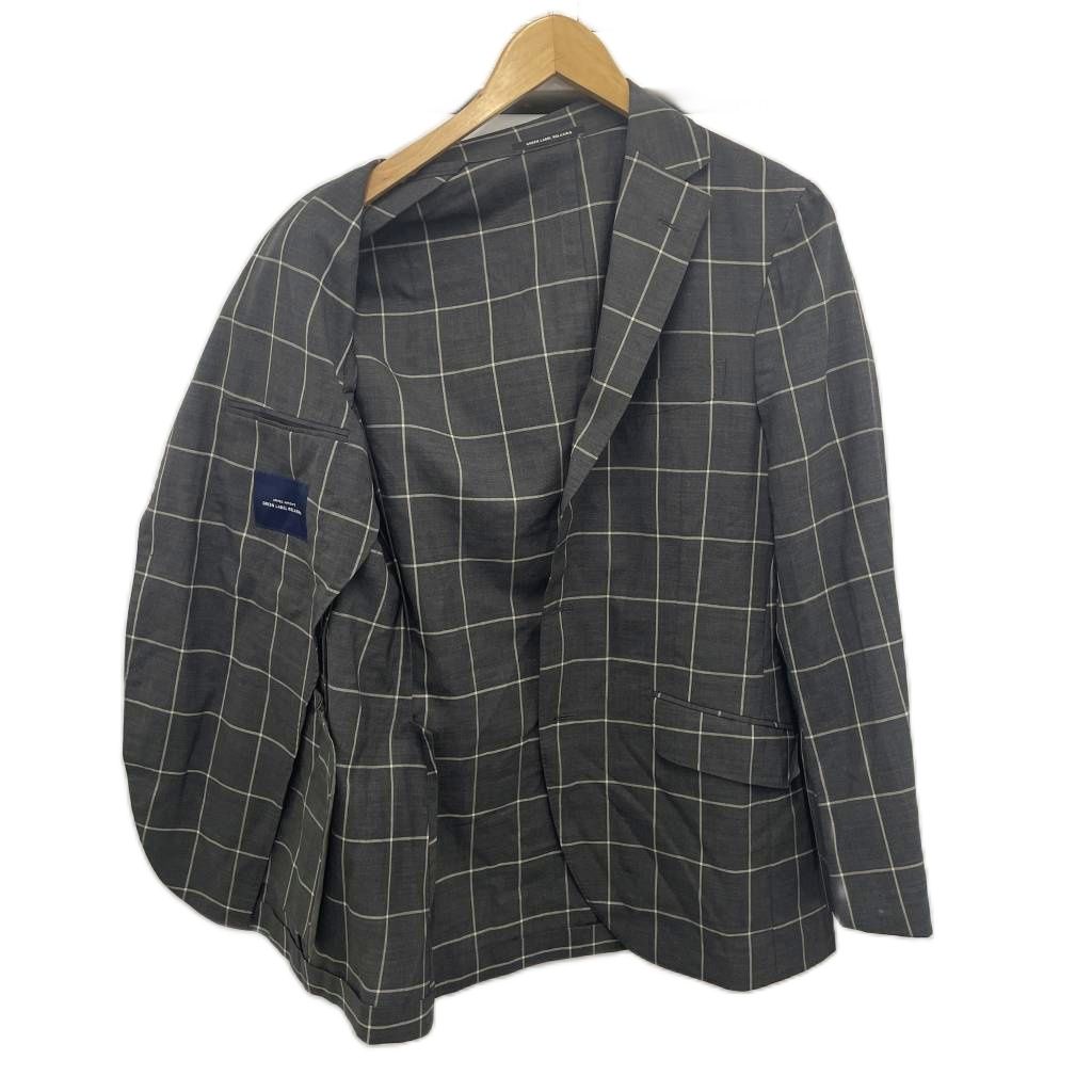 【ユナイテッドアローズ】ダークグレー チェック柄 テーラードジャケット グリーンレーベルリラクシング ユナイテッドアローズ green label
