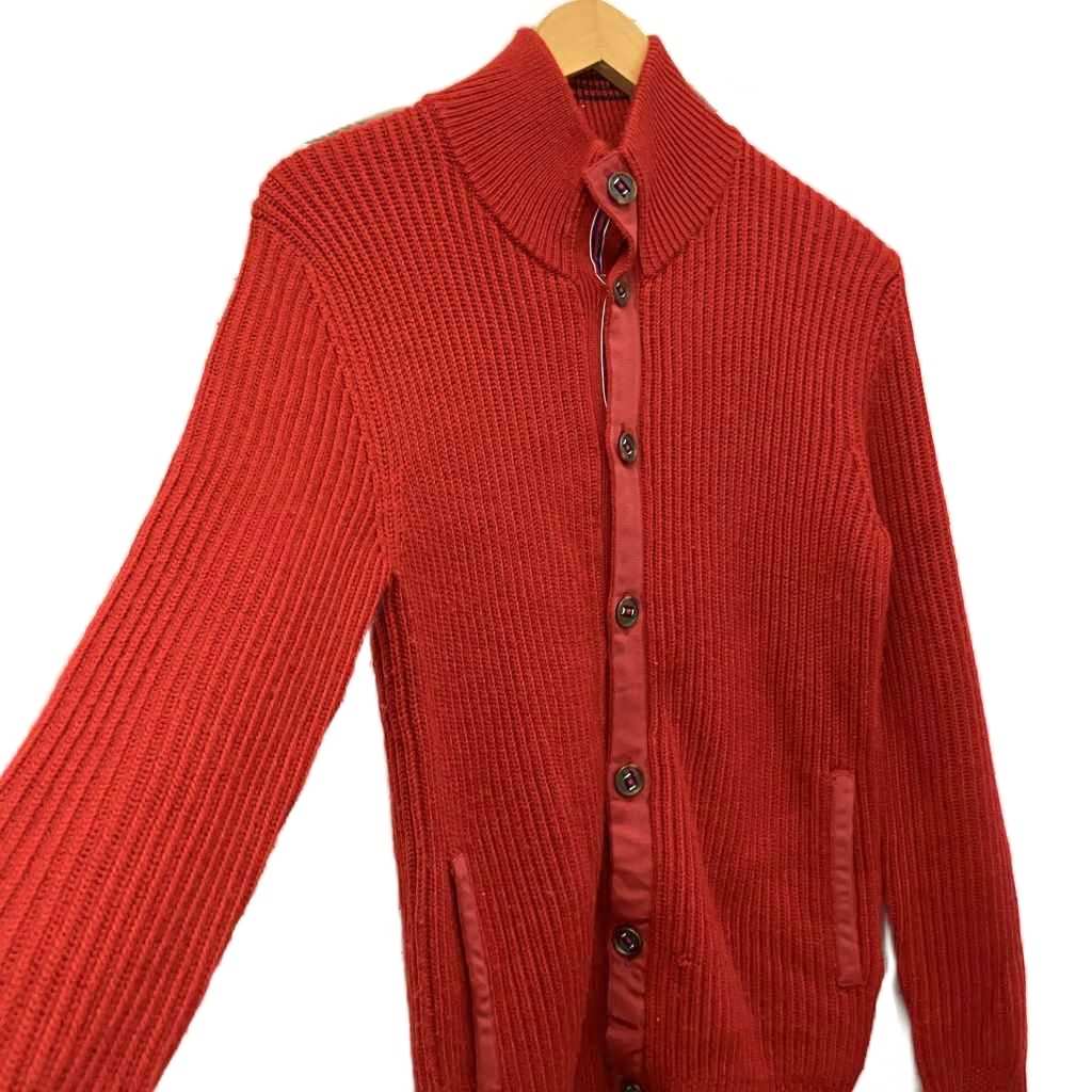 タケオキクチ TAKEO KIKUCHI カーディガン ニット セーター 赤 レッド