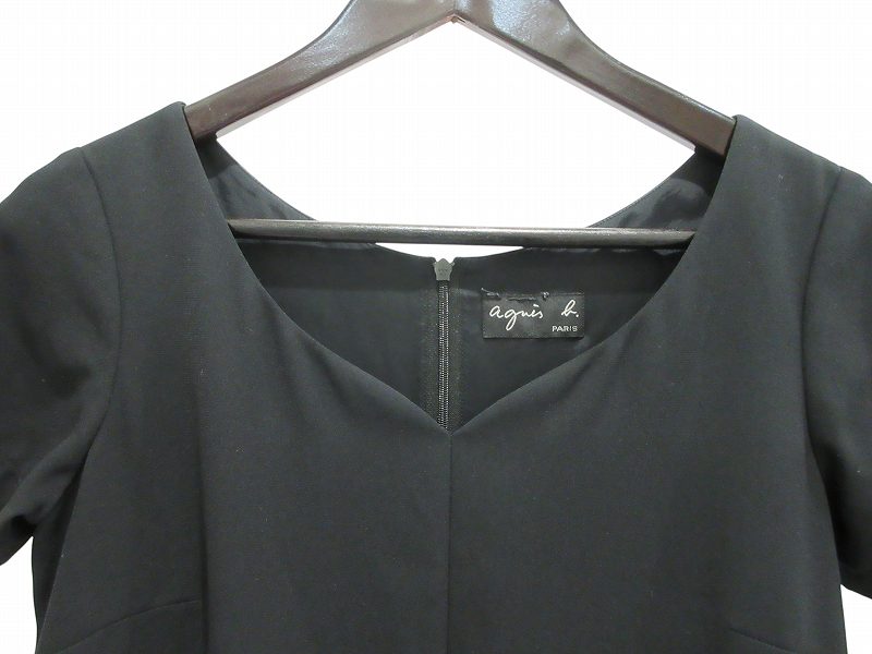 アニエスベー agnes b. ワンピース ひざ丈 ブラック 36 レディース