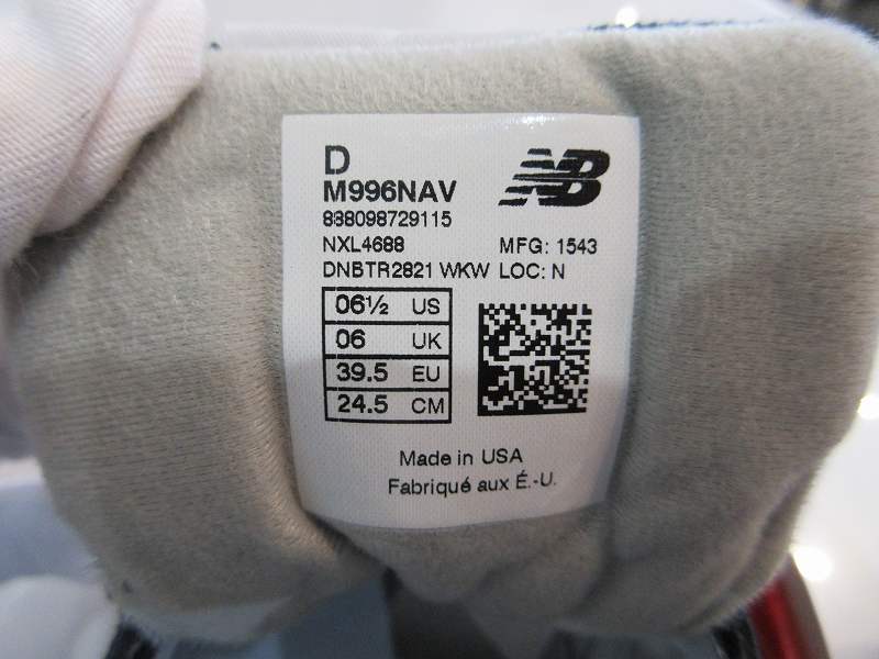 未使用品 ニューバランス NEW BALANCE スニーカー M996 ネイビー 24.5 メンズ レディース